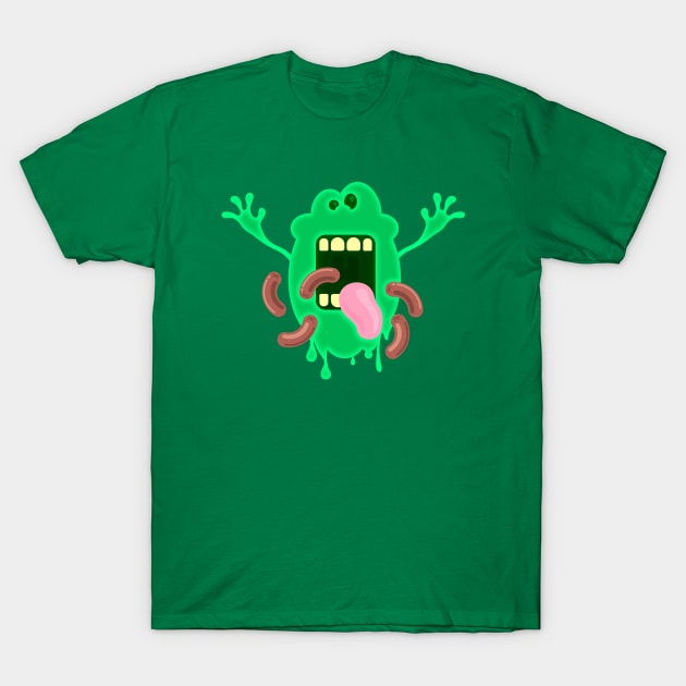 Slimer Hot Dog Frenzy T-Shirt by JPenfieldDesigns